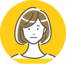 悩んでいる女性のイラスト