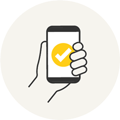 スマホの入力完了を示すイラスト