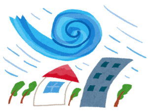 台風と家