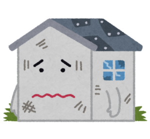 ボロボロの家のイラスト